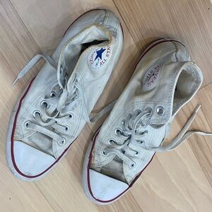 Converse Classic White High Tops with Red Trim Sz W8.5